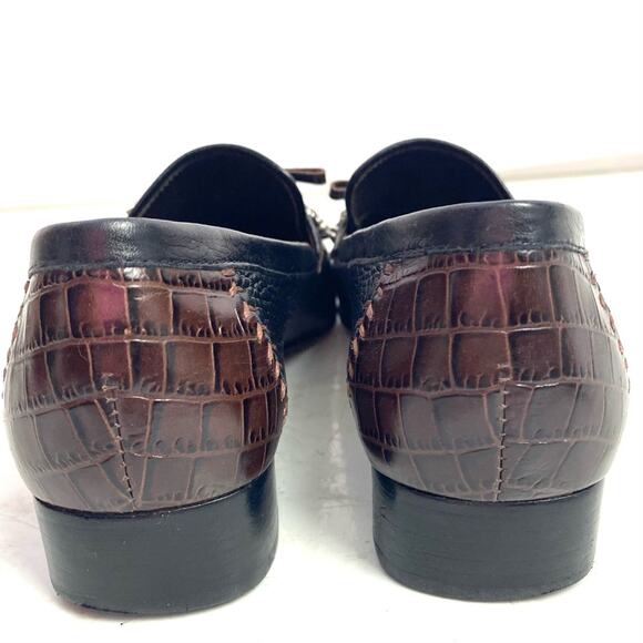 Brighton Brown Kent Crocodile Print Heels Size 7 - Picture 5 of 8